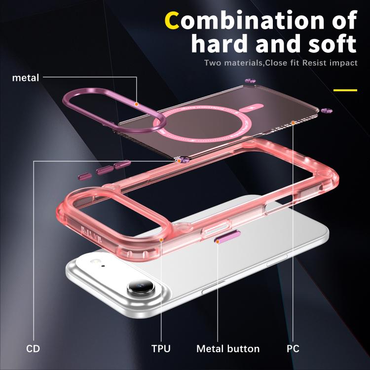 For iPhone Air Skin Feel TPU + PC MagSafe Magnetic Phone Case(Transparent Pink) - iPhone Air Cases by buy2fix | Online Shopping UK | buy2fix