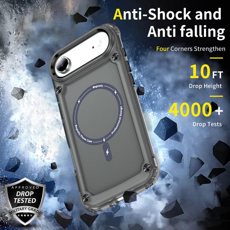 For iPhone Air Skin Feel TPU + PC MagSafe Magnetic Phone Case(Transparent Black) - iPhone Air Cases by buy2fix | Online Shopping UK | buy2fix