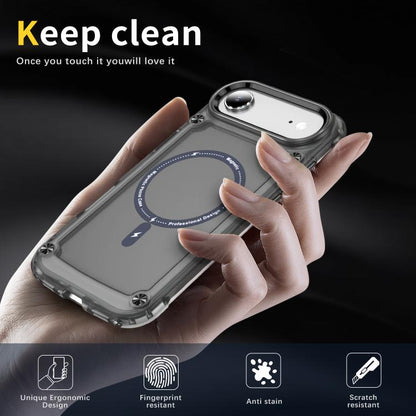 For iPhone Air Skin Feel TPU + PC MagSafe Magnetic Phone Case(Transparent Black) - iPhone Air Cases by buy2fix | Online Shopping UK | buy2fix