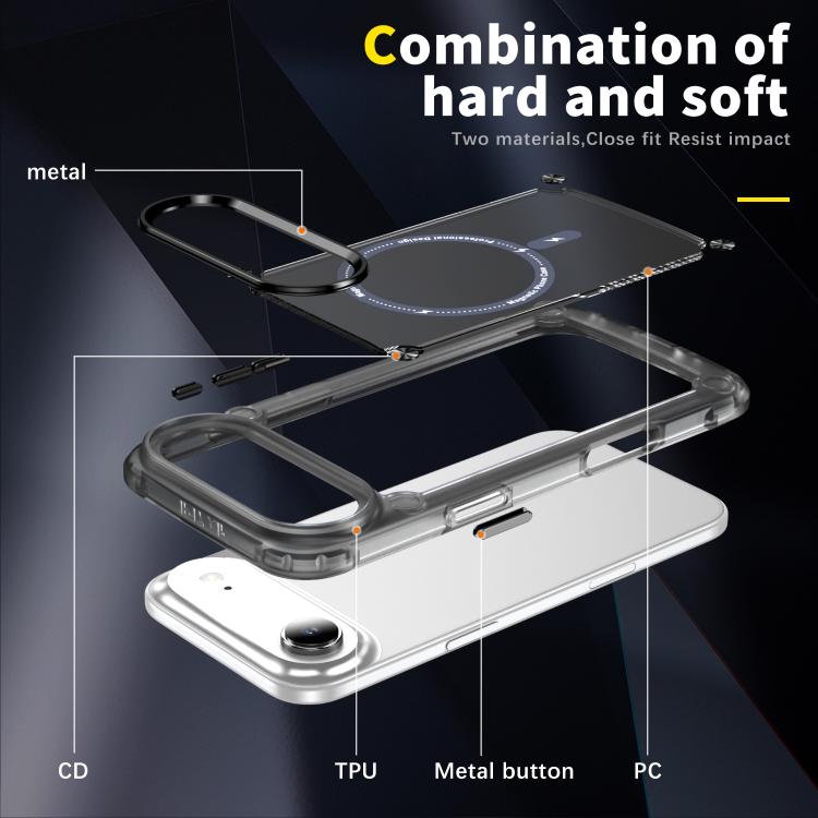 For iPhone Air Skin Feel TPU + PC MagSafe Magnetic Phone Case(Transparent Black) - iPhone Air Cases by buy2fix | Online Shopping UK | buy2fix