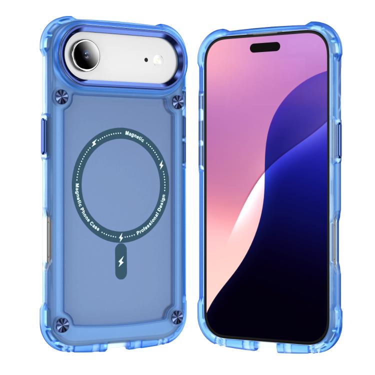 For iPhone Air Skin Feel TPU + PC MagSafe Magnetic Phone Case(Transparent Blue) - iPhone Air Cases by buy2fix | Online Shopping UK | buy2fix