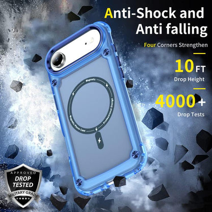 For iPhone Air Skin Feel TPU + PC MagSafe Magnetic Phone Case(Transparent Blue) - iPhone Air Cases by buy2fix | Online Shopping UK | buy2fix