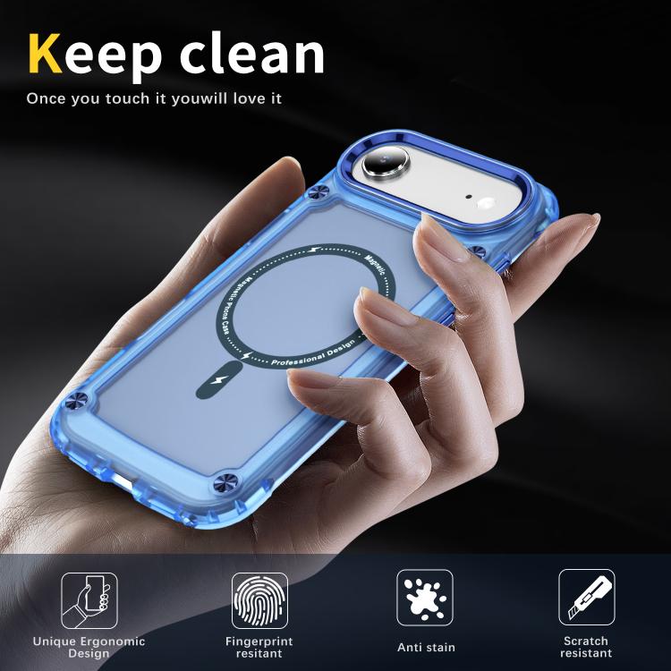 For iPhone Air Skin Feel TPU + PC MagSafe Magnetic Phone Case(Transparent Blue) - iPhone Air Cases by buy2fix | Online Shopping UK | buy2fix