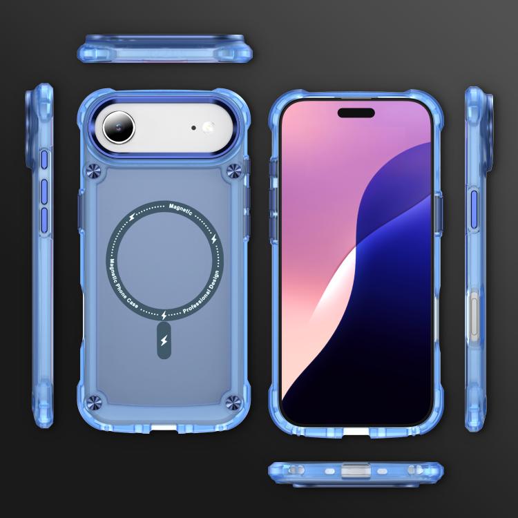 For iPhone Air Skin Feel TPU + PC MagSafe Magnetic Phone Case(Transparent Blue) - iPhone Air Cases by buy2fix | Online Shopping UK | buy2fix