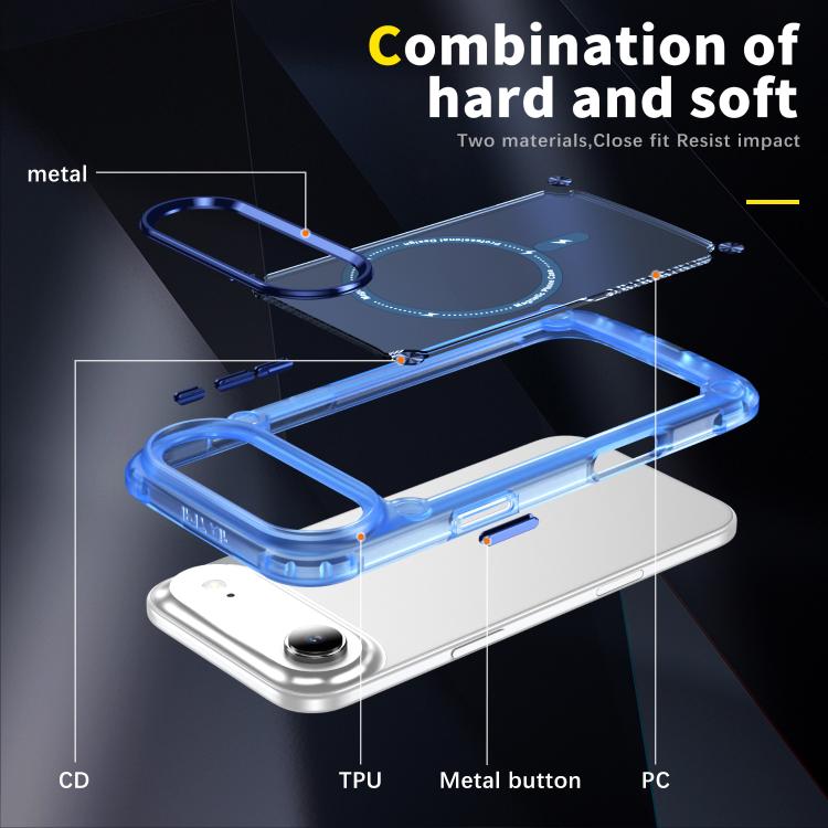 For iPhone Air Skin Feel TPU + PC MagSafe Magnetic Phone Case(Transparent Blue) - iPhone Air Cases by buy2fix | Online Shopping UK | buy2fix