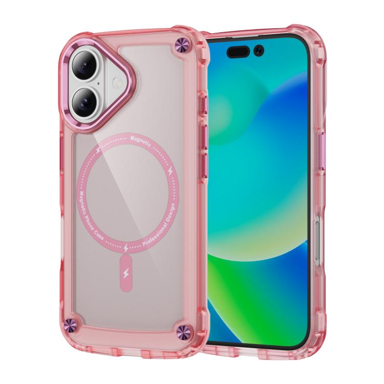 For iPhone 17 Skin Feel TPU + PC MagSafe Magnetic Phone Case(Transparent Pink) - iPhone 17 Cases by buy2fix | Online Shopping UK | buy2fix