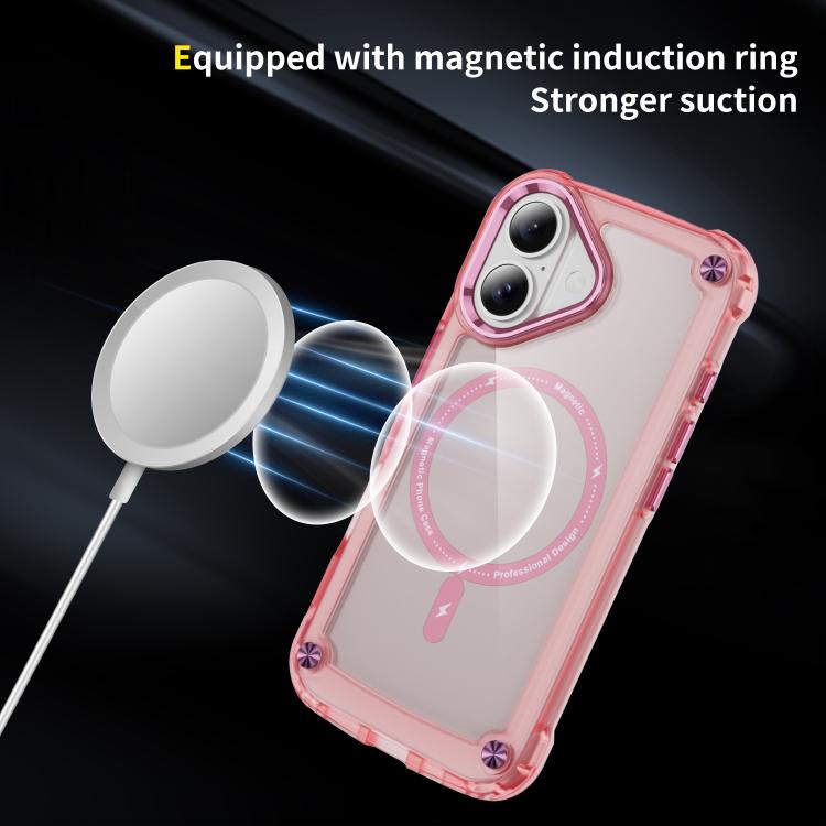 For iPhone 17 Skin Feel TPU + PC MagSafe Magnetic Phone Case(Transparent Pink) - iPhone 17 Cases by buy2fix | Online Shopping UK | buy2fix