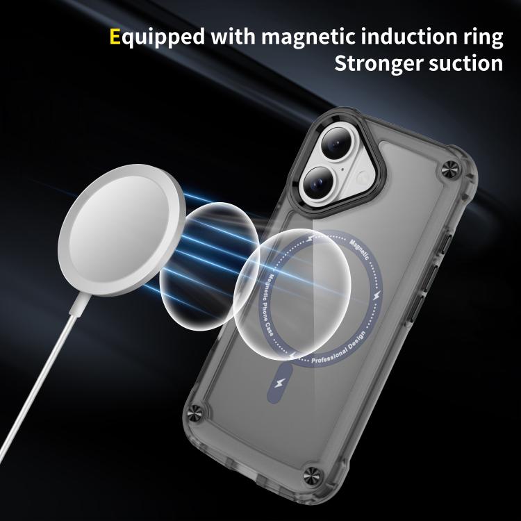 For iPhone 17 Skin Feel TPU + PC MagSafe Magnetic Phone Case(Transparent Black) - iPhone 17 Cases by buy2fix | Online Shopping UK | buy2fix