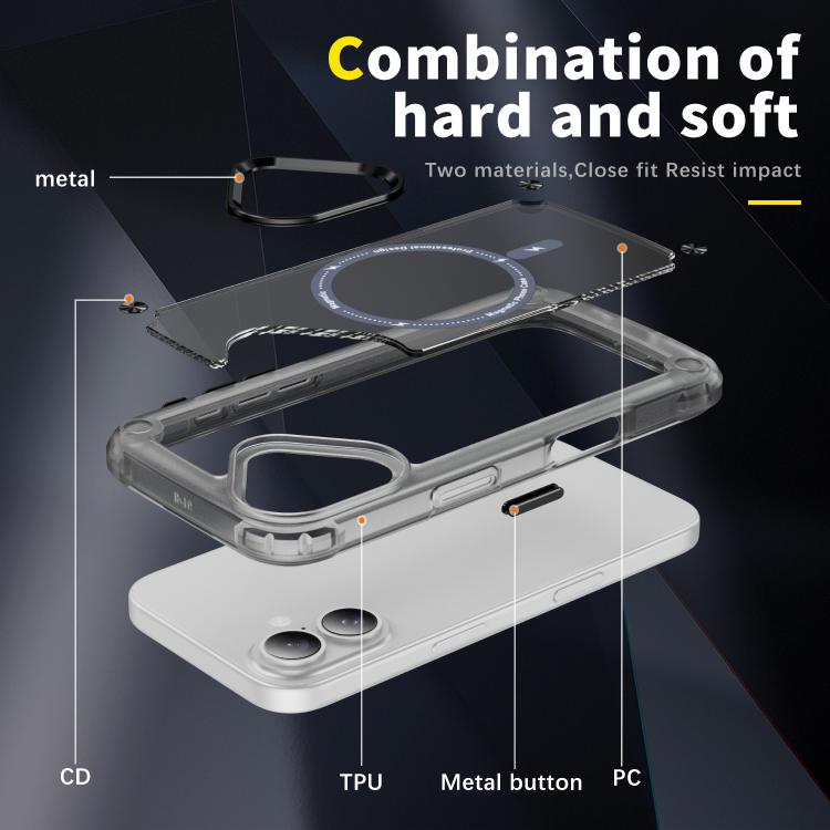 For iPhone 17 Skin Feel TPU + PC MagSafe Magnetic Phone Case(Transparent Black) - iPhone 17 Cases by buy2fix | Online Shopping UK | buy2fix