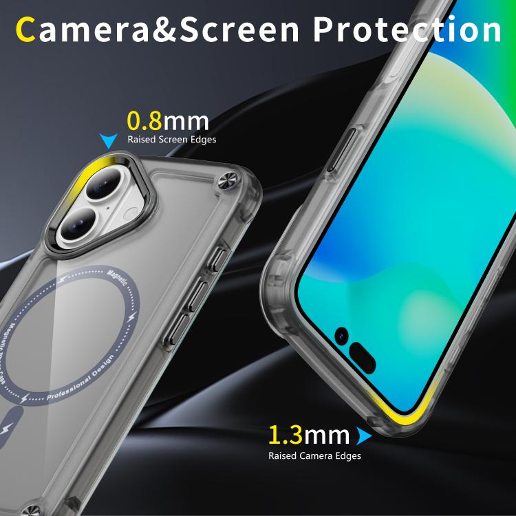 For iPhone 17 Skin Feel TPU + PC MagSafe Magnetic Phone Case(Transparent Black) - iPhone 17 Cases by buy2fix | Online Shopping UK | buy2fix