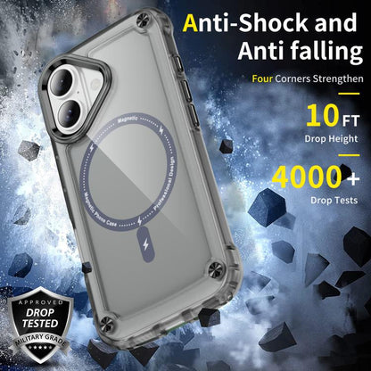 For iPhone 17 Skin Feel TPU + PC MagSafe Magnetic Phone Case(Transparent Black) - iPhone 17 Cases by buy2fix | Online Shopping UK | buy2fix