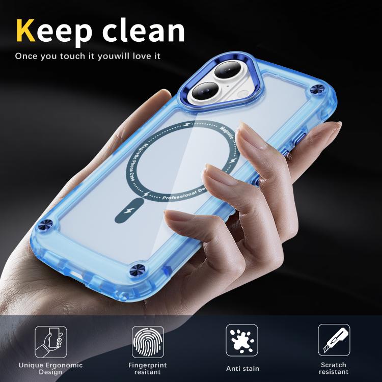 For iPhone 17 Skin Feel TPU + PC MagSafe Magnetic Phone Case(Transparent Blue) - iPhone 17 Cases by buy2fix | Online Shopping UK | buy2fix