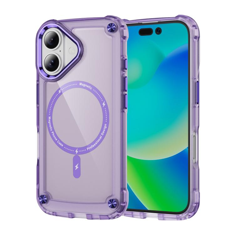 For iPhone 17 Skin Feel TPU + PC MagSafe Magnetic Phone Case(Transparent Purple) - iPhone 17 Cases by buy2fix | Online Shopping UK | buy2fix