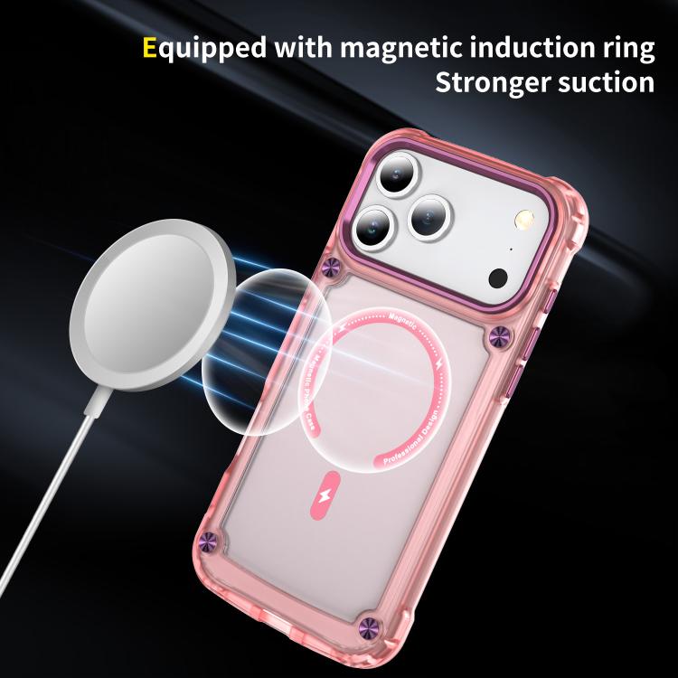 For iPhone 17 Pro Skin Feel TPU + PC MagSafe Magnetic Phone Case(Transparent Pink) - iPhone 17 Pro Cases by buy2fix | Online Shopping UK | buy2fix