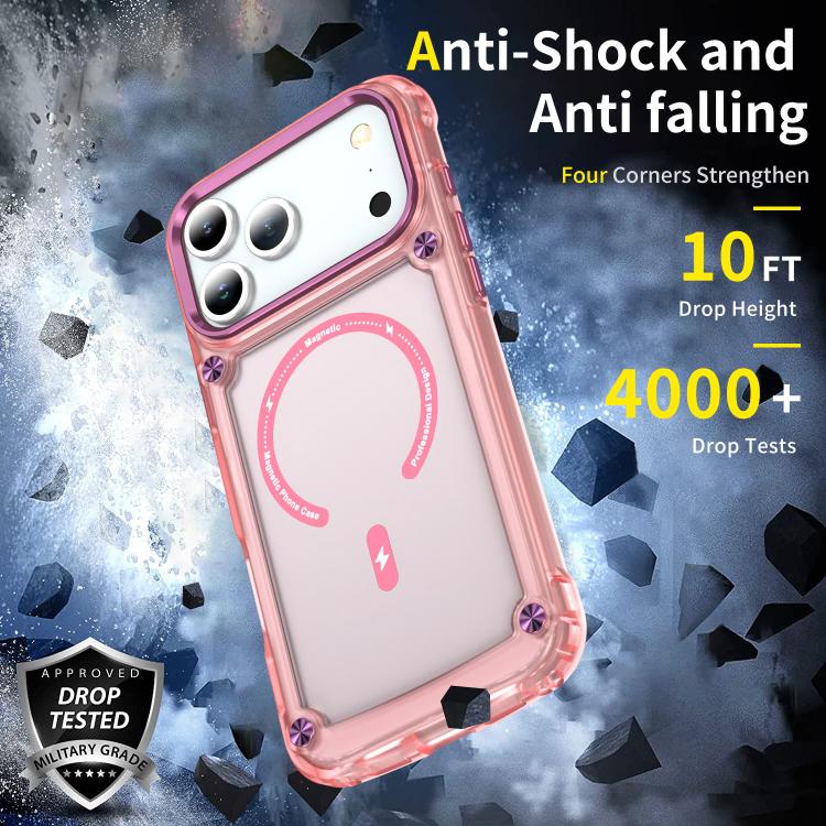 For iPhone 17 Pro Skin Feel TPU + PC MagSafe Magnetic Phone Case(Transparent Pink) - iPhone 17 Pro Cases by buy2fix | Online Shopping UK | buy2fix