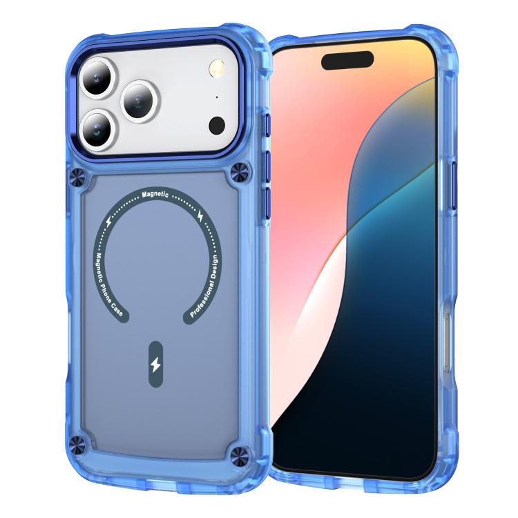 For iPhone 17 Pro Skin Feel TPU + PC MagSafe Magnetic Phone Case(Transparent Blue) - iPhone 17 Pro Cases by buy2fix | Online Shopping UK | buy2fix