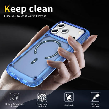 For iPhone 17 Pro Skin Feel TPU + PC MagSafe Magnetic Phone Case(Transparent Blue) - iPhone 17 Pro Cases by buy2fix | Online Shopping UK | buy2fix