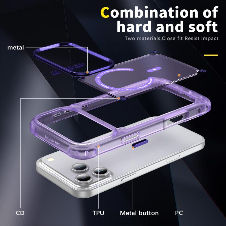 For iPhone 17 Pro Skin Feel TPU + PC MagSafe Magnetic Phone Case(Transparent Purple) - iPhone 17 Pro Cases by buy2fix | Online Shopping UK | buy2fix