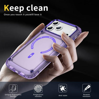 For iPhone 17 Pro Skin Feel TPU + PC MagSafe Magnetic Phone Case(Transparent Purple) - iPhone 17 Pro Cases by buy2fix | Online Shopping UK | buy2fix