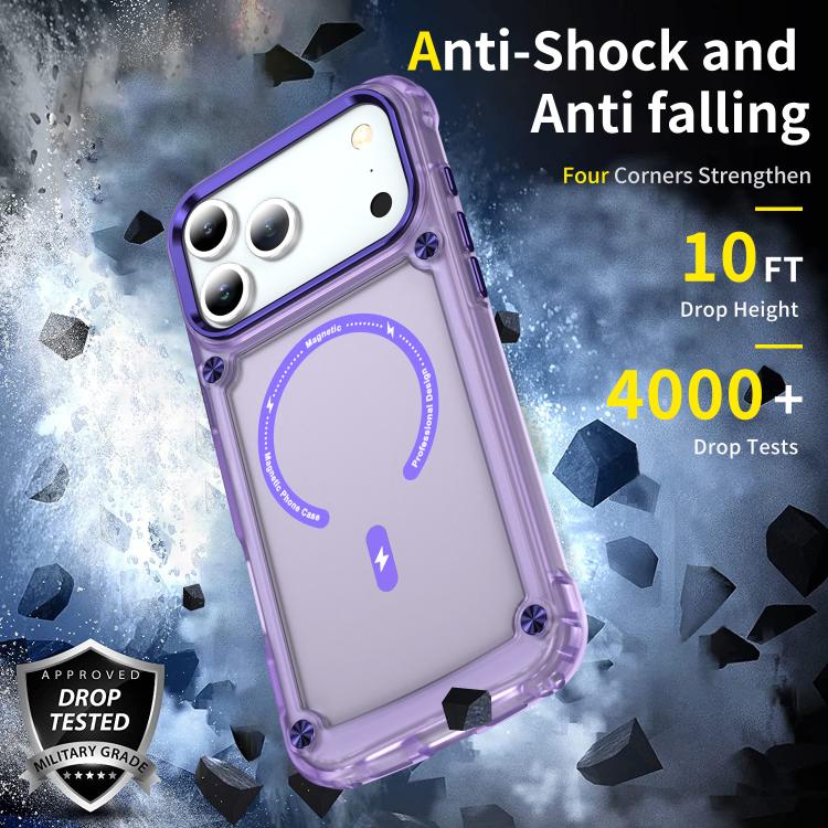 For iPhone 17 Pro Skin Feel TPU + PC MagSafe Magnetic Phone Case(Transparent Purple) - iPhone 17 Pro Cases by buy2fix | Online Shopping UK | buy2fix