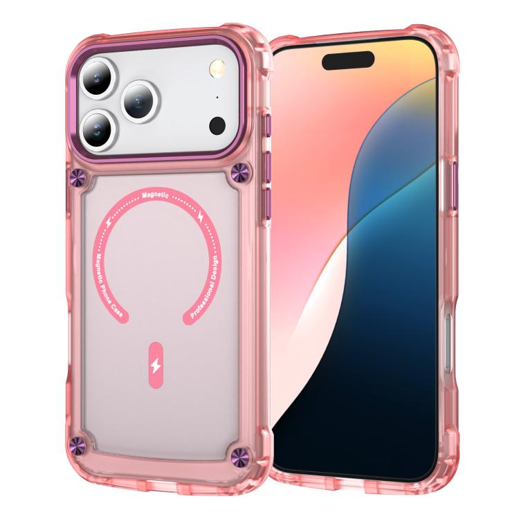 For iPhone 17 Pro Max Skin Feel TPU + PC MagSafe Magnetic Phone Case(Transparent Pink) - iPhone 17 Pro Max Cases by buy2fix | Online Shopping UK | buy2fix