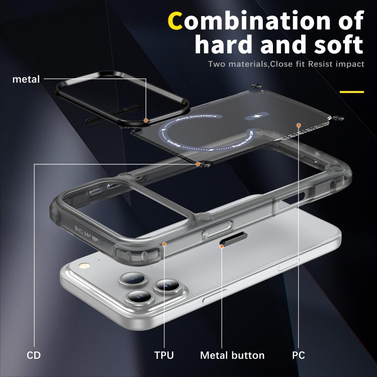 For iPhone 17 Pro Max Skin Feel TPU + PC MagSafe Magnetic Phone Case(Transparent Black) - iPhone 17 Pro Max Cases by buy2fix | Online Shopping UK | buy2fix
