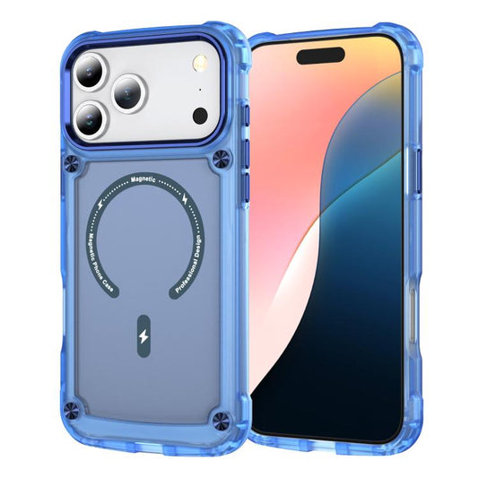For iPhone 17 Pro Max Skin Feel TPU + PC MagSafe Magnetic Phone Case(Transparent Blue) - iPhone 17 Pro Max Cases by buy2fix | Online Shopping UK | buy2fix