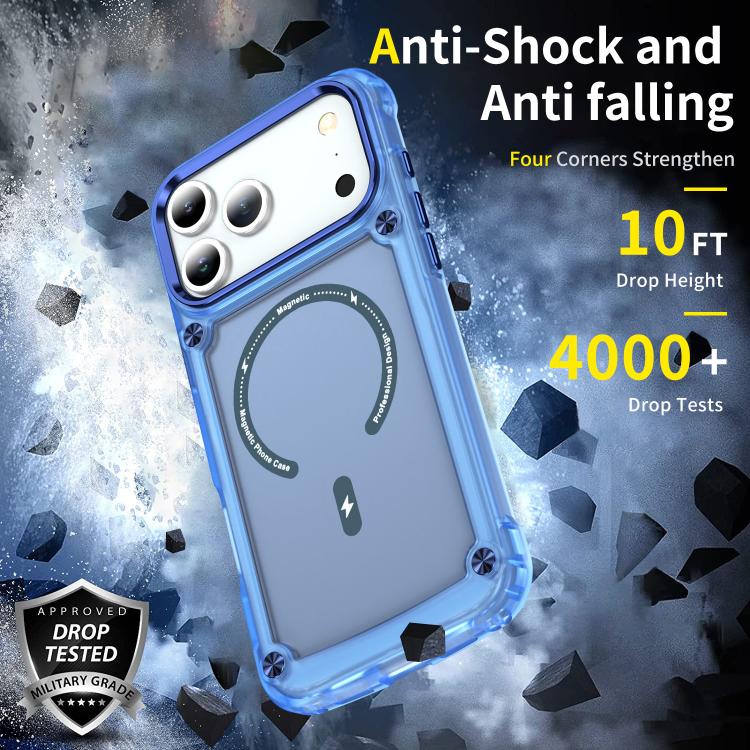 For iPhone 17 Pro Max Skin Feel TPU + PC MagSafe Magnetic Phone Case(Transparent Blue) - iPhone 17 Pro Max Cases by buy2fix | Online Shopping UK | buy2fix