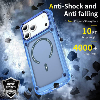 For iPhone 17 Pro Max Skin Feel TPU + PC MagSafe Magnetic Phone Case(Transparent Blue) - iPhone 17 Pro Max Cases by buy2fix | Online Shopping UK | buy2fix