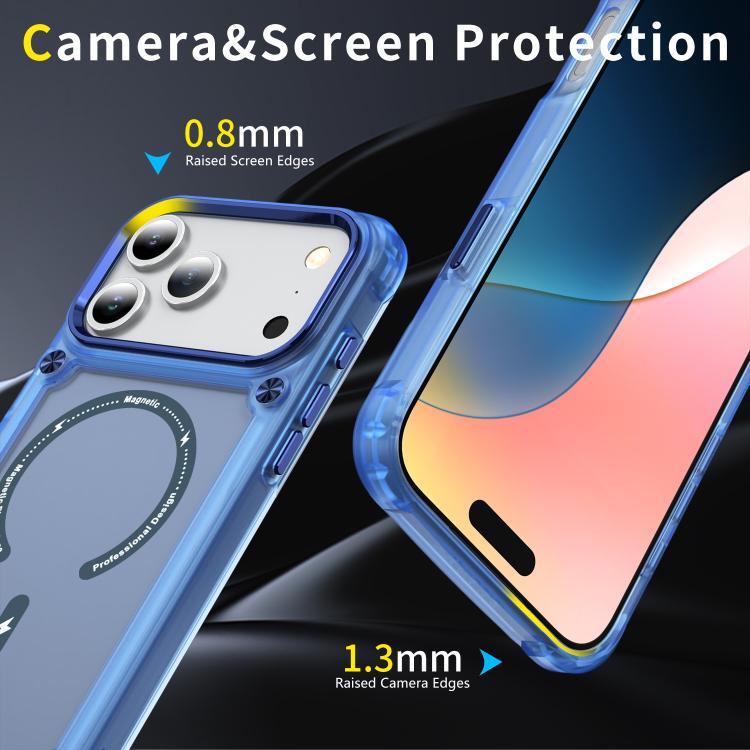 For iPhone 17 Pro Max Skin Feel TPU + PC MagSafe Magnetic Phone Case(Transparent Blue) - iPhone 17 Pro Max Cases by buy2fix | Online Shopping UK | buy2fix