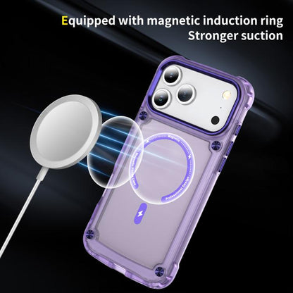 For iPhone 17 Pro Max Skin Feel TPU + PC MagSafe Magnetic Phone Case(Transparent Purple) - iPhone 17 Pro Max Cases by buy2fix | Online Shopping UK | buy2fix
