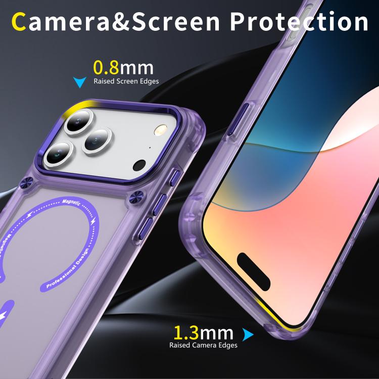 For iPhone 17 Pro Max Skin Feel TPU + PC MagSafe Magnetic Phone Case(Transparent Purple) - iPhone 17 Pro Max Cases by buy2fix | Online Shopping UK | buy2fix