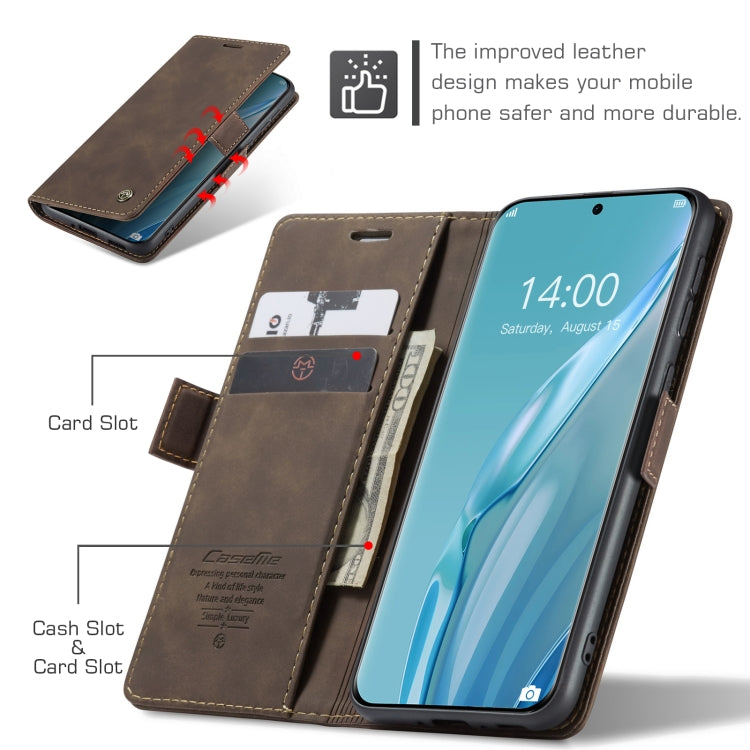 For Huawei P60 Art CaseMe 013 Multifunctional Horizontal Flip Leather Phone Case(Coffee) - Huawei Cases by CaseMe | Online Shopping UK | buy2fix