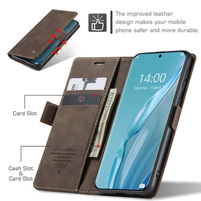 For Huawei P60 Art CaseMe 013 Multifunctional Horizontal Flip Leather Phone Case(Coffee) - Huawei Cases by CaseMe | Online Shopping UK | buy2fix
