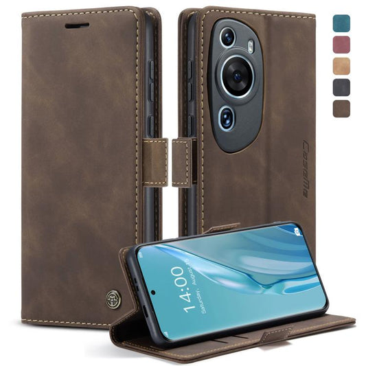 For Huawei P60 Art CaseMe 013 Multifunctional Horizontal Flip Leather Phone Case(Coffee) - Huawei Cases by CaseMe | Online Shopping UK | buy2fix