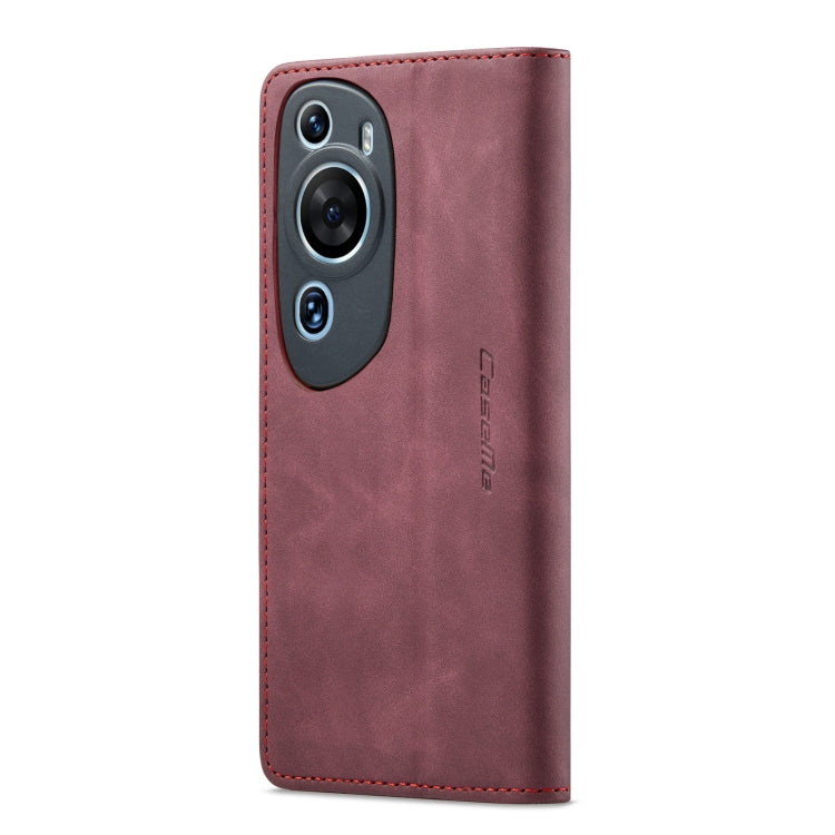 For Huawei P60 Art CaseMe 013 Multifunctional Horizontal Flip Leather Phone Case(Wine Red) - Huawei Cases by CaseMe | Online Shopping UK | buy2fix