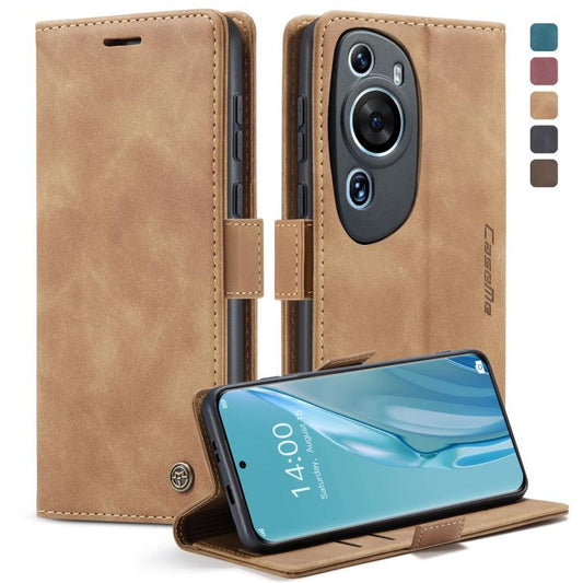 For Huawei P60 Art CaseMe 013 Multifunctional Horizontal Flip Leather Phone Case(Brown) - Huawei Cases by CaseMe | Online Shopping UK | buy2fix