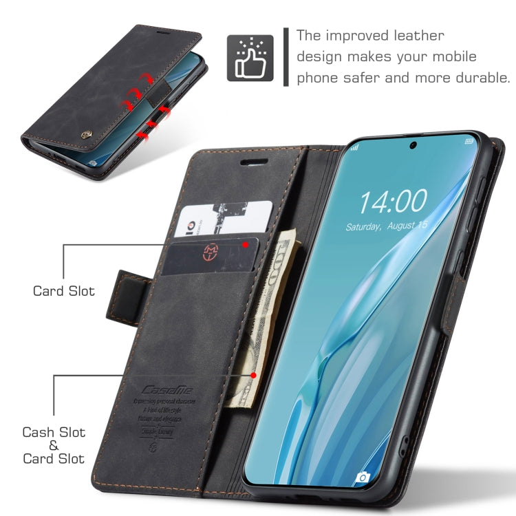 For Huawei P60 Art CaseMe 013 Multifunctional Horizontal Flip Leather Phone Case(Black) - Huawei Cases by CaseMe | Online Shopping UK | buy2fix