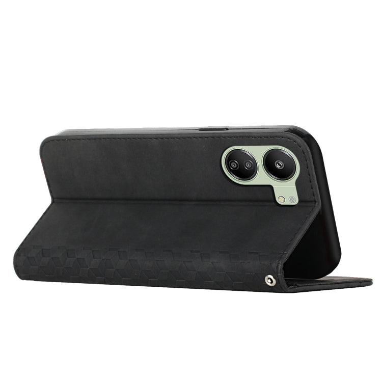 For Xiaomi Redmi 13C Diamond Splicing Skin Feel Magnetic Leather Phone Case(Black) by buy2fix