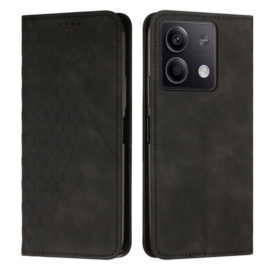 For Xiaomi Redmi Note 13 Diamond Splicing Skin Feel Magnetic Leather Phone Case(Black) - Xiaomi Cases by buy2fix | Online Shopping UK | buy2fix