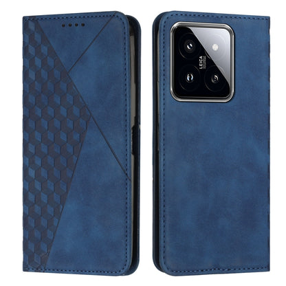 For Xiaomi 14 Diamond Splicing Skin Feel Magnetic Leather Phone Case(Blue) - Xiaomi Cases by buy2fix | Online Shopping UK | buy2fix