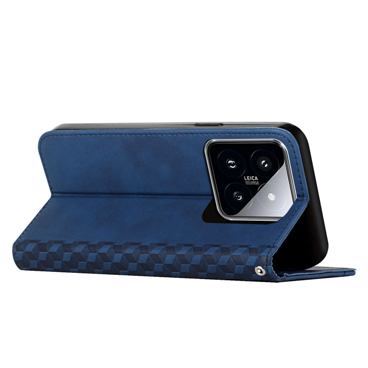 For Xiaomi 14 Diamond Splicing Skin Feel Magnetic Leather Phone Case(Blue) - Xiaomi Cases by buy2fix | Online Shopping UK | buy2fix