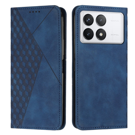 For Xiaomi Redmi K70 / K70 Pro Diamond Splicing Skin Feel Magnetic Leather Phone Case(Blue) - Xiaomi Cases by buy2fix | Online Shopping UK | buy2fix