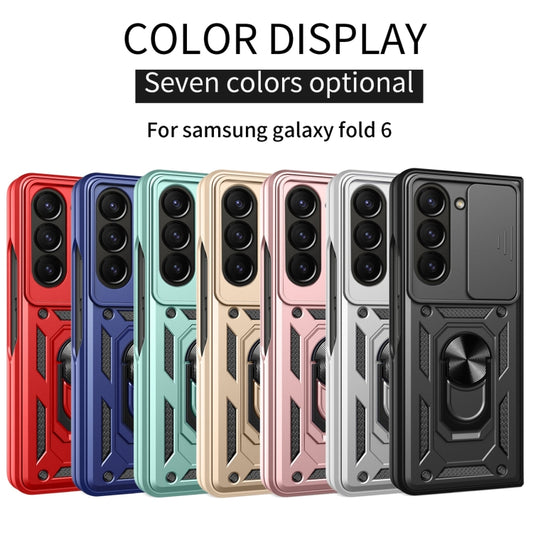 For Samsung Galaxy Z Fold6 Sliding Camera Cover Design TPU+PC Phone Case(Black) by buy2fix