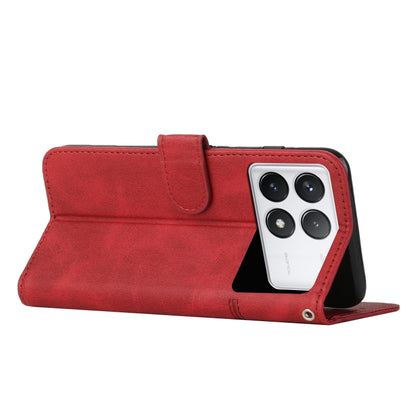 For Xiaomi Redmi K70 / K70 Pro Stitching Calf Texture Buckle Leather Phone Case(Red) - Xiaomi Cases by buy2fix | Online Shopping UK | buy2fix