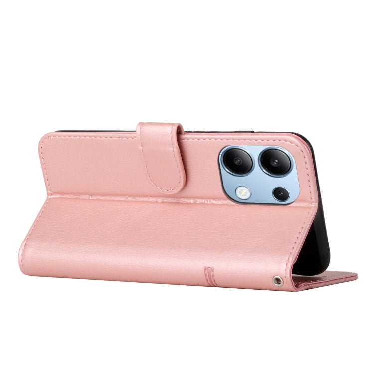 For Xiaomi Redmi Note 13 4G Global Stitching Calf Texture Buckle Leather Phone Case(Rose Gold) - Xiaomi Cases by buy2fix | Online Shopping UK | buy2fix