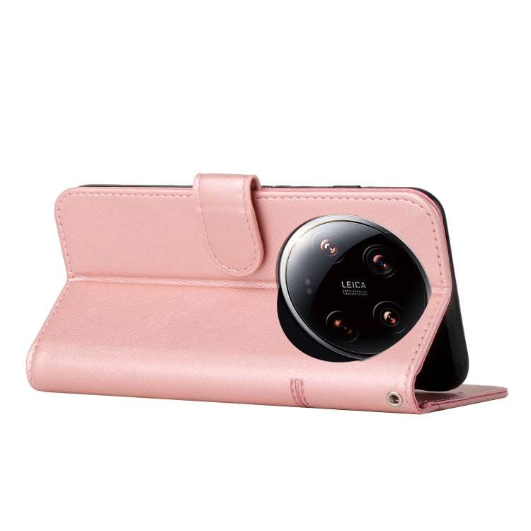 For Xiaomi 14 Ultra Stitching Calf Texture Buckle Leather Phone Case(Rose Gold) - Xiaomi 14 Ultra Cases by buy2fix | Online Shopping UK | buy2fix