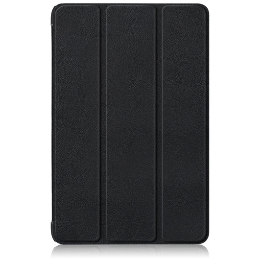 For Samsung Galaxy Tab S9+ Custer Pure Color 3-Fold Holder Smart Leather Tablet Case(Black) - Galaxy Tab S9+ Cases by buy2fix | Online Shopping UK | buy2fix