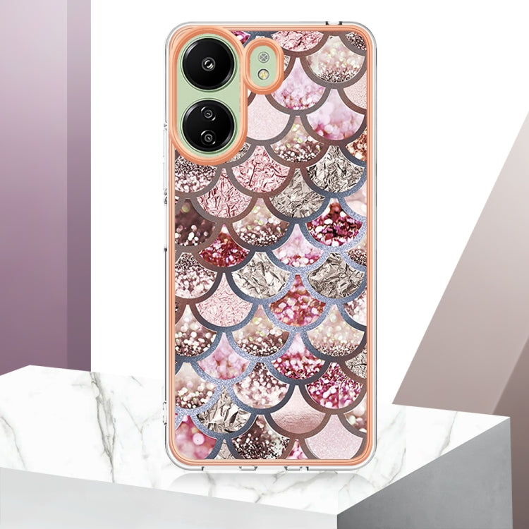 For Xiaomi Redmi 13C 4G Electroplating IMD TPU Phone Case(Pink Scales) by buy2fix