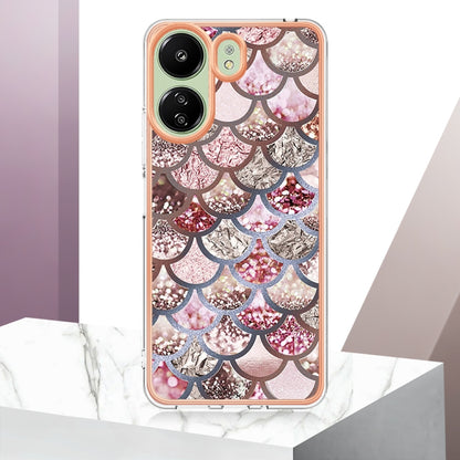For Xiaomi Redmi 13C 4G Electroplating IMD TPU Phone Case(Pink Scales) by buy2fix